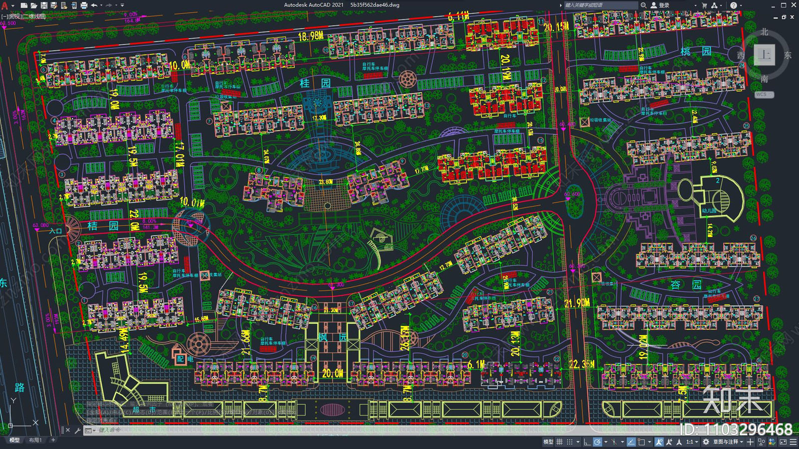大型社区整体建筑规划施工图下载【ID:1103296468】