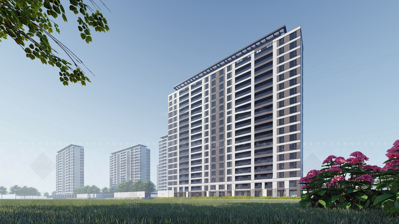现代高层住宅SU模型下载【ID:1103298522】