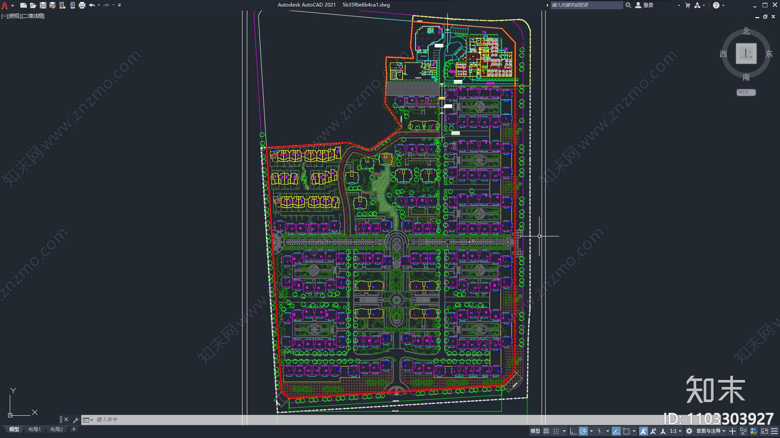 小区楼盘建筑景观总平面规划设计施工图下载【ID:1103303927】