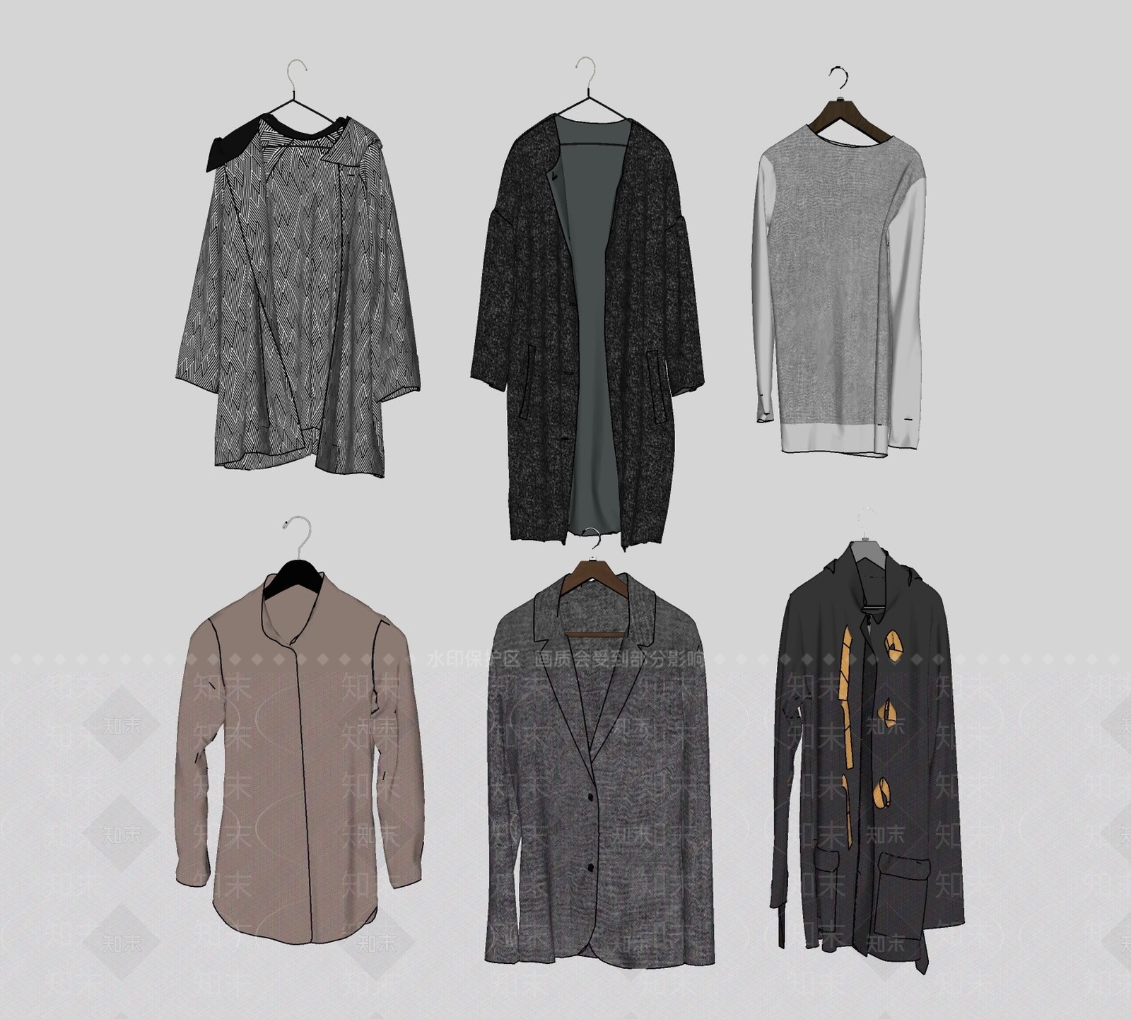现代服装SU模型下载【ID:1103305420】
