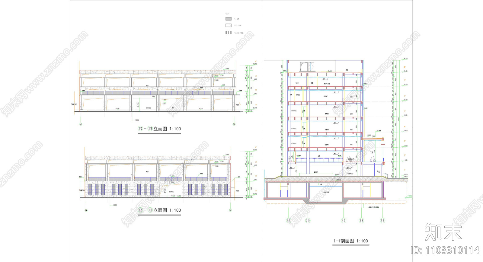现代简约cad施工图下载【ID:1103310114】
