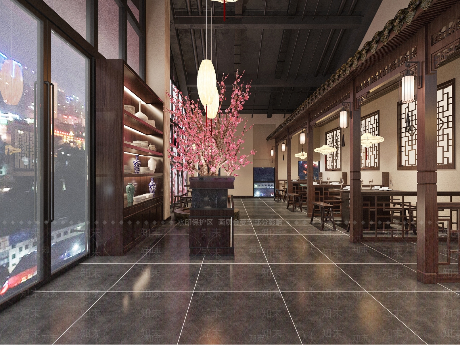 新中式火锅店3D模型下载【ID:1103312446】