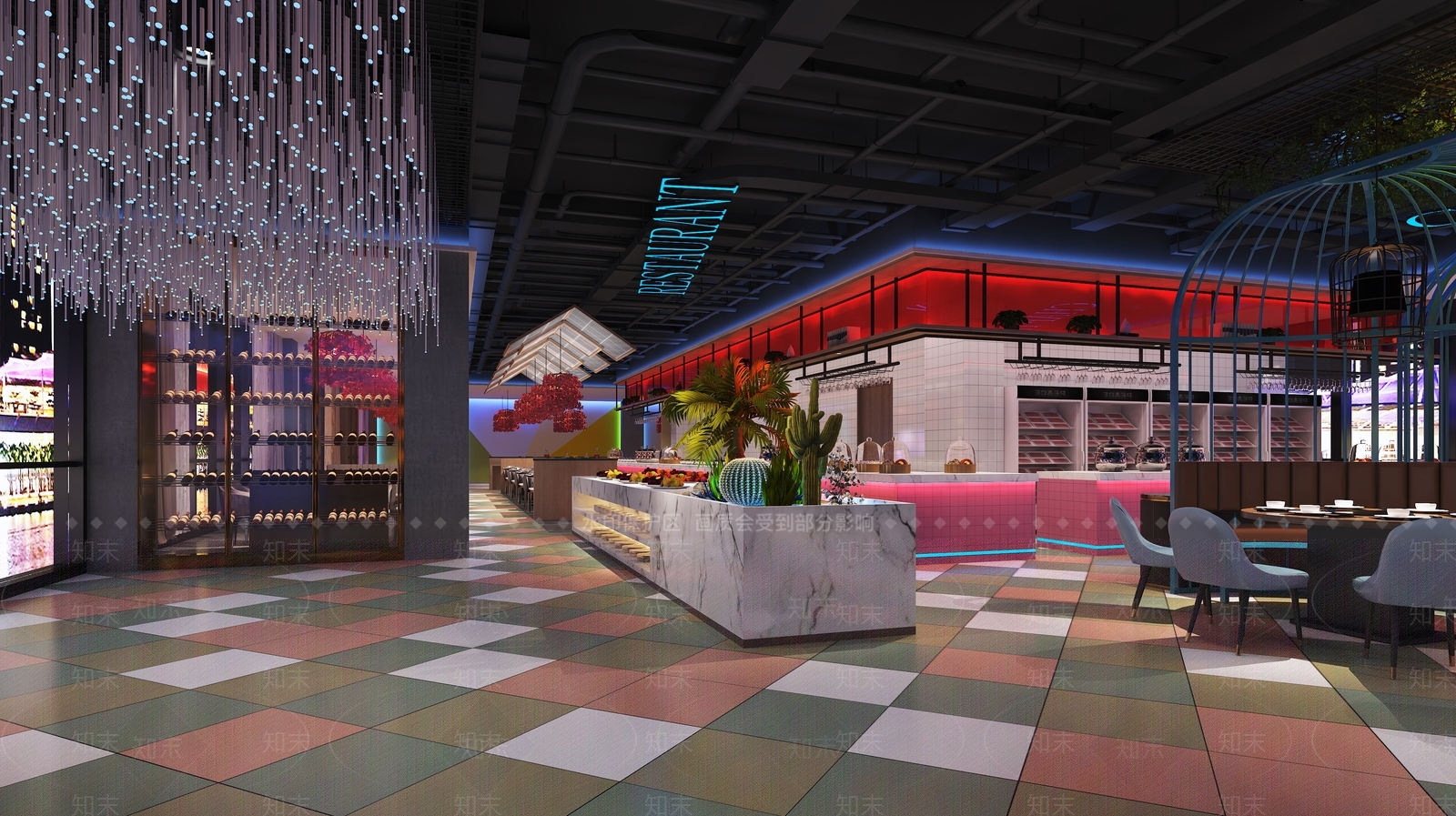 工业风火锅店3D模型下载【ID:1103316422】