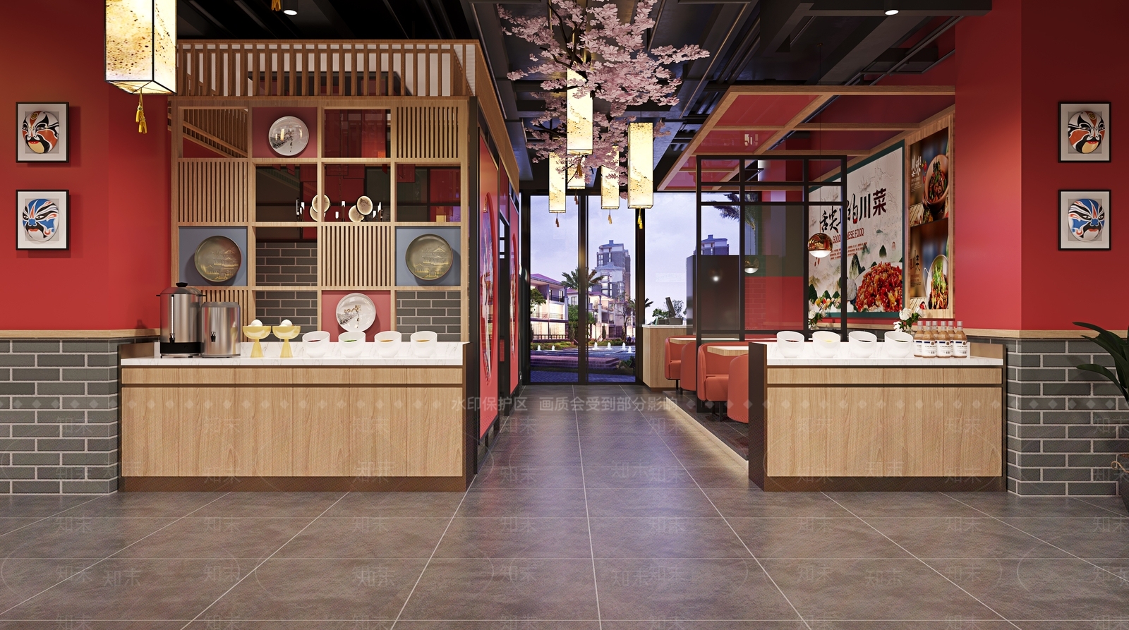 新中式国风火锅店3D模型下载【ID:1103318540】