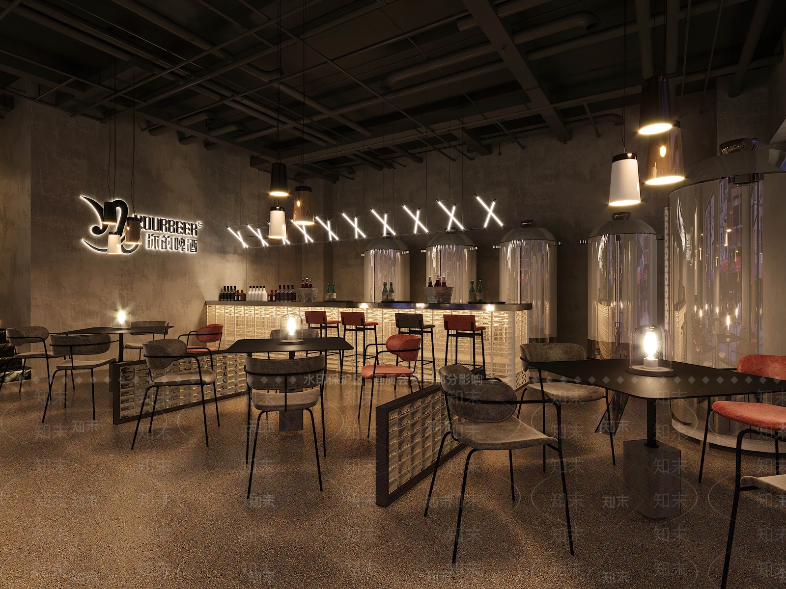 工业风啤酒屋3D模型下载【ID:1103318513】