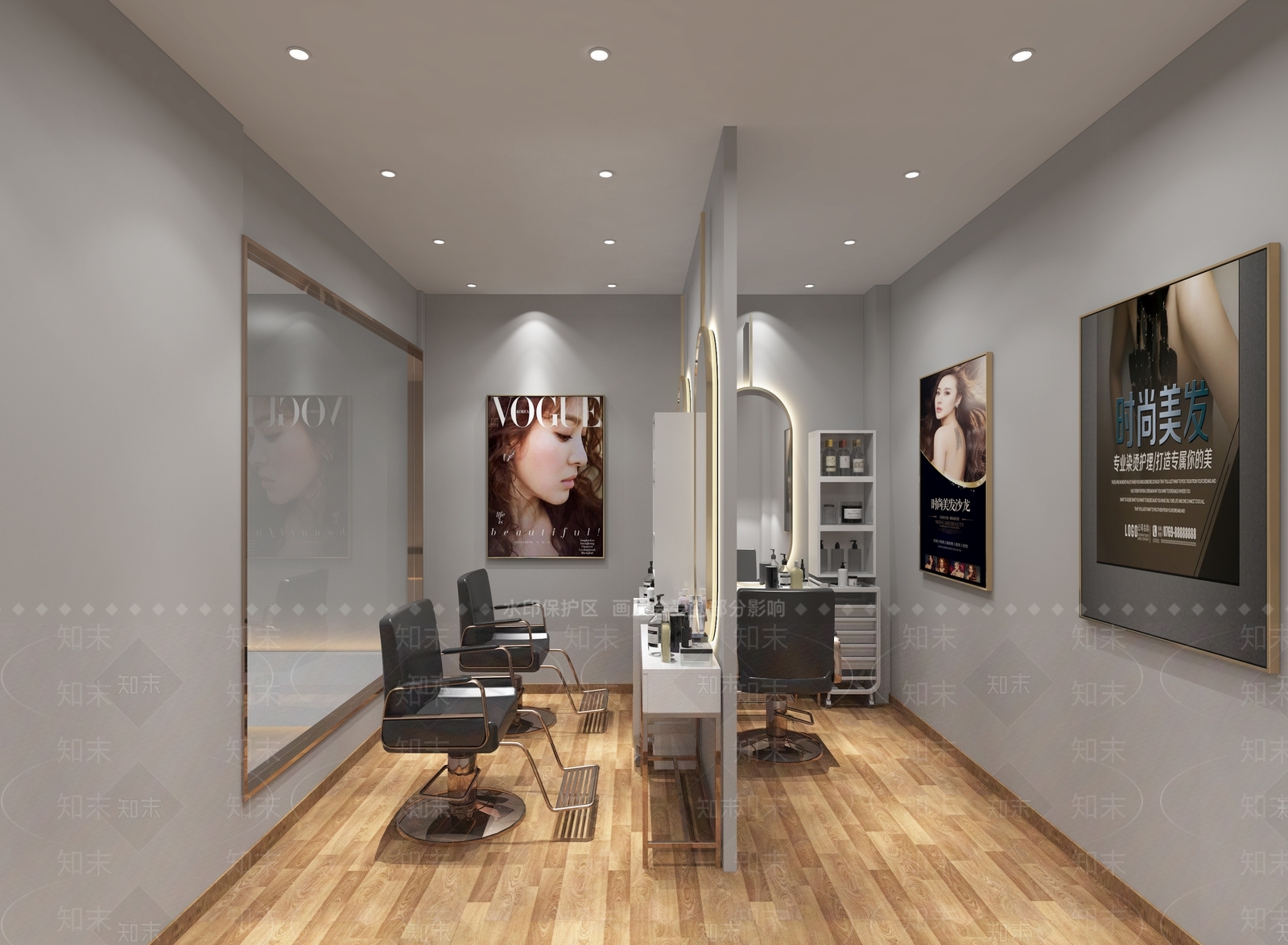 现代美发店3D模型下载【ID:1103326025】