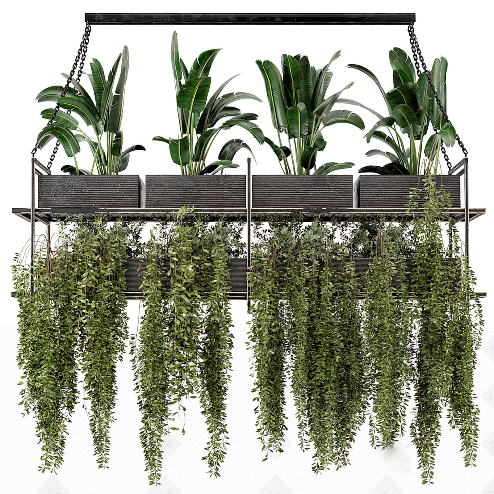 现代绿植盆栽3D模型下载【ID:1103327721】