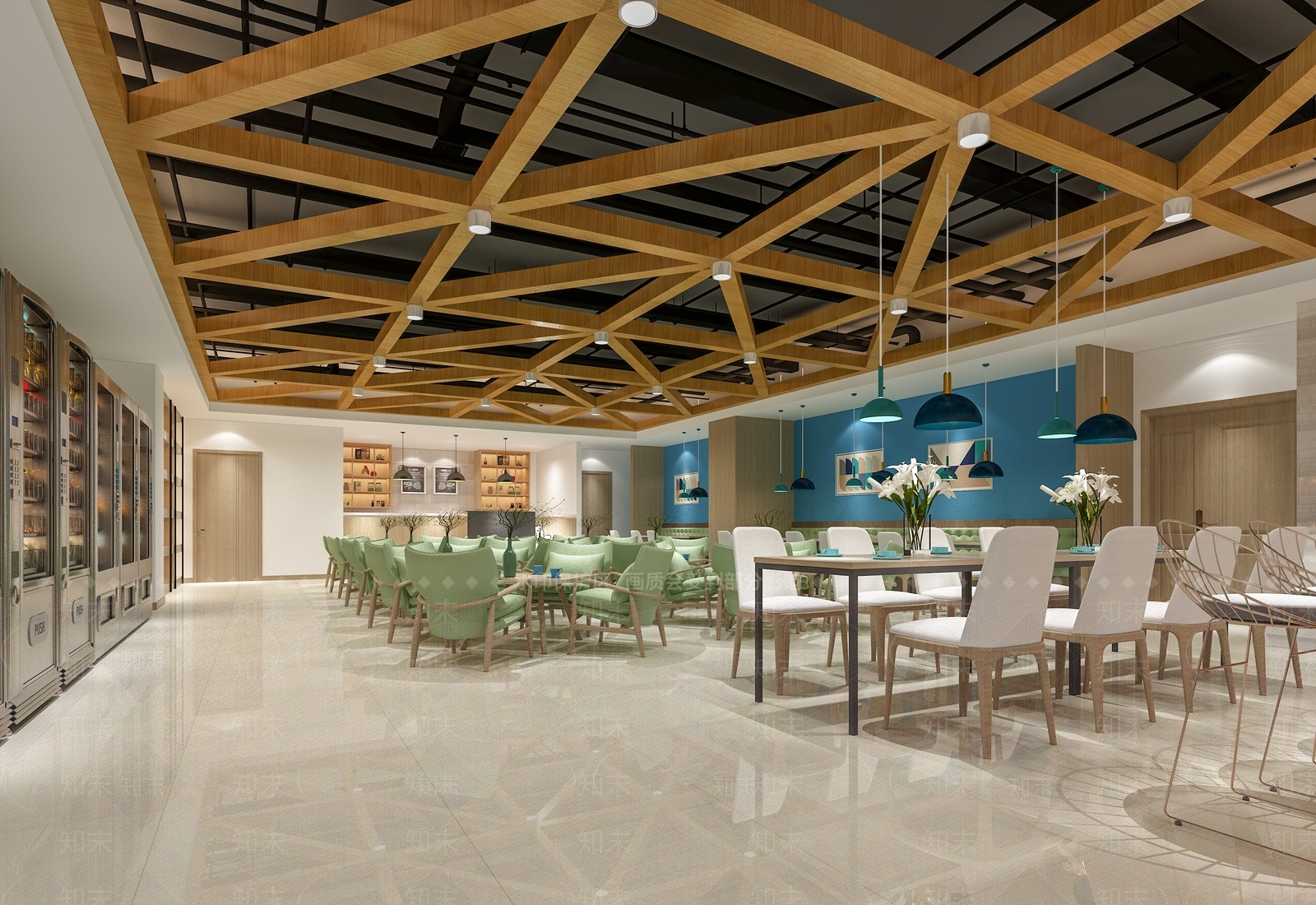 现代食堂3D模型下载【ID:1103328376】