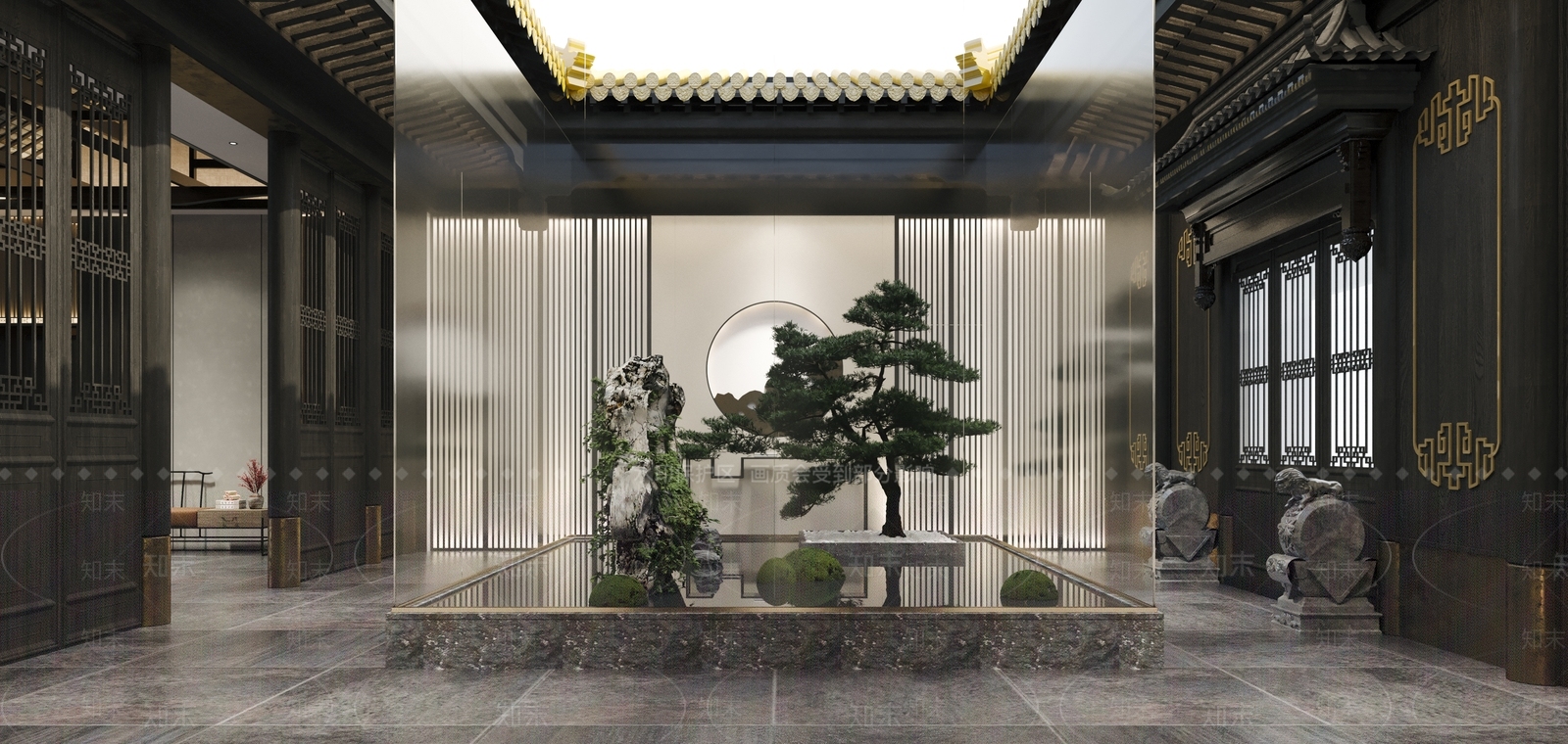 新中式假山水景3D模型下载【ID:1103331092】