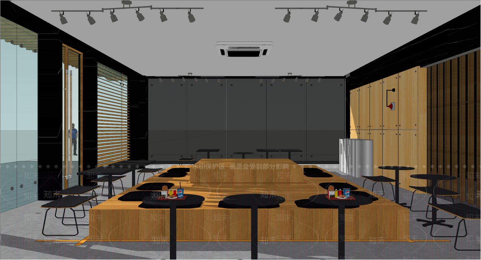 现代快餐店SU模型下载【ID:1103350915】