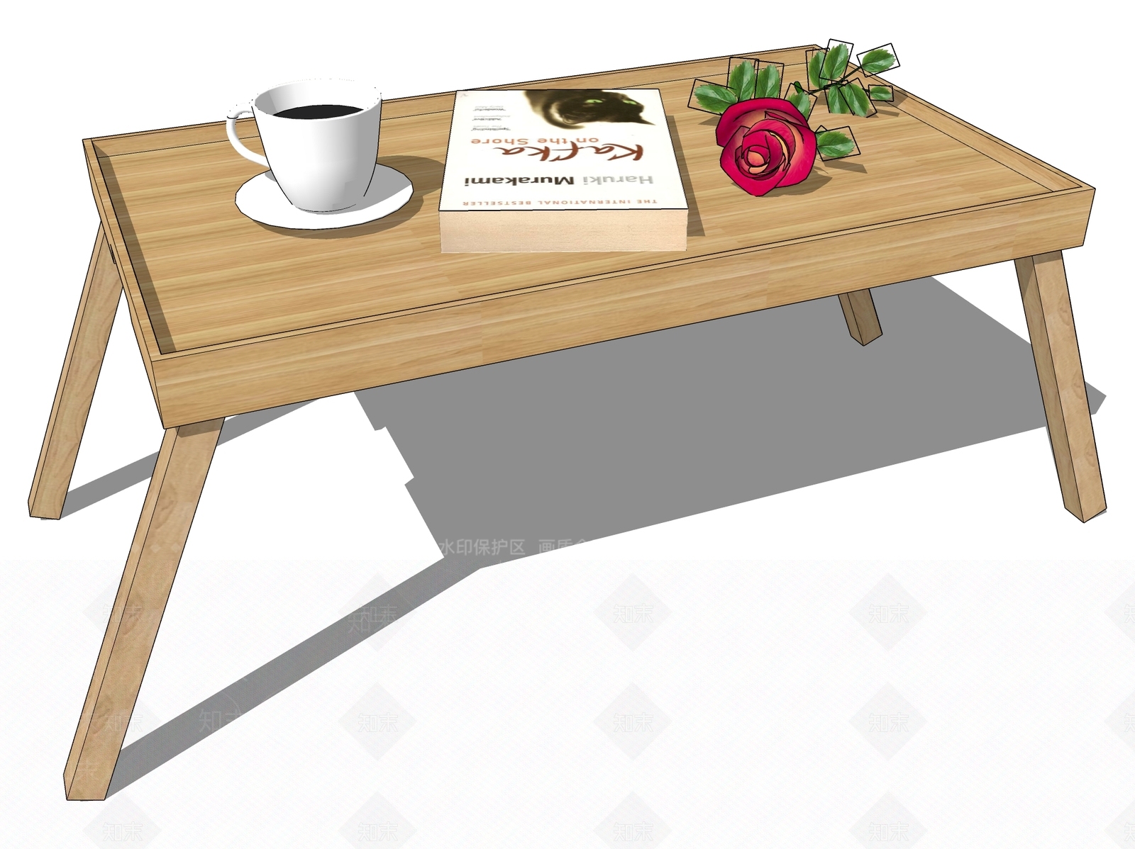 日式小餐桌SU模型下载【ID:1103420896】