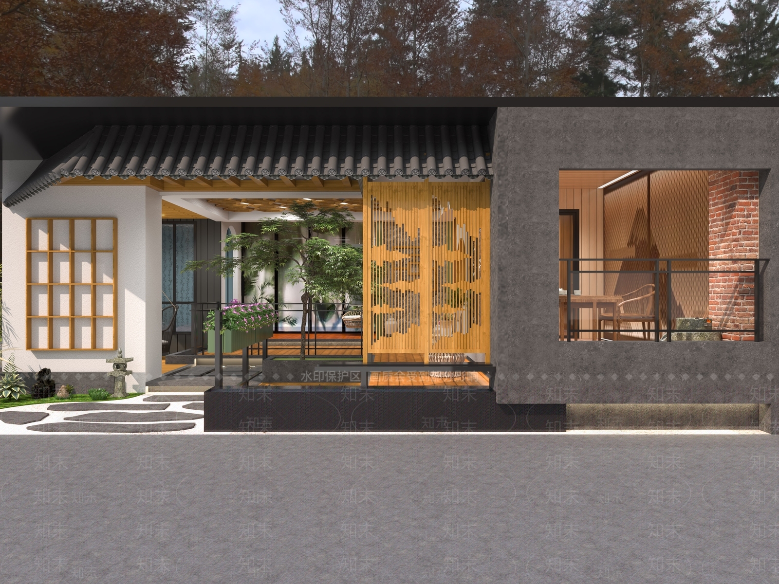 中式茶馆3D模型下载【ID:1103378379】