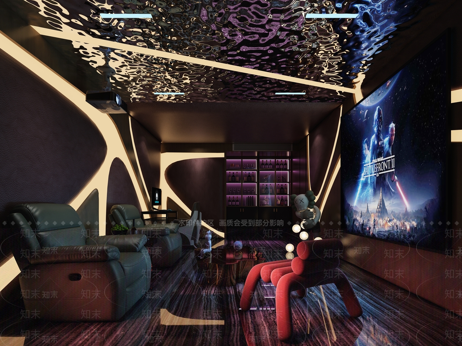 现代家居影音室3D模型下载【ID:1103378923】