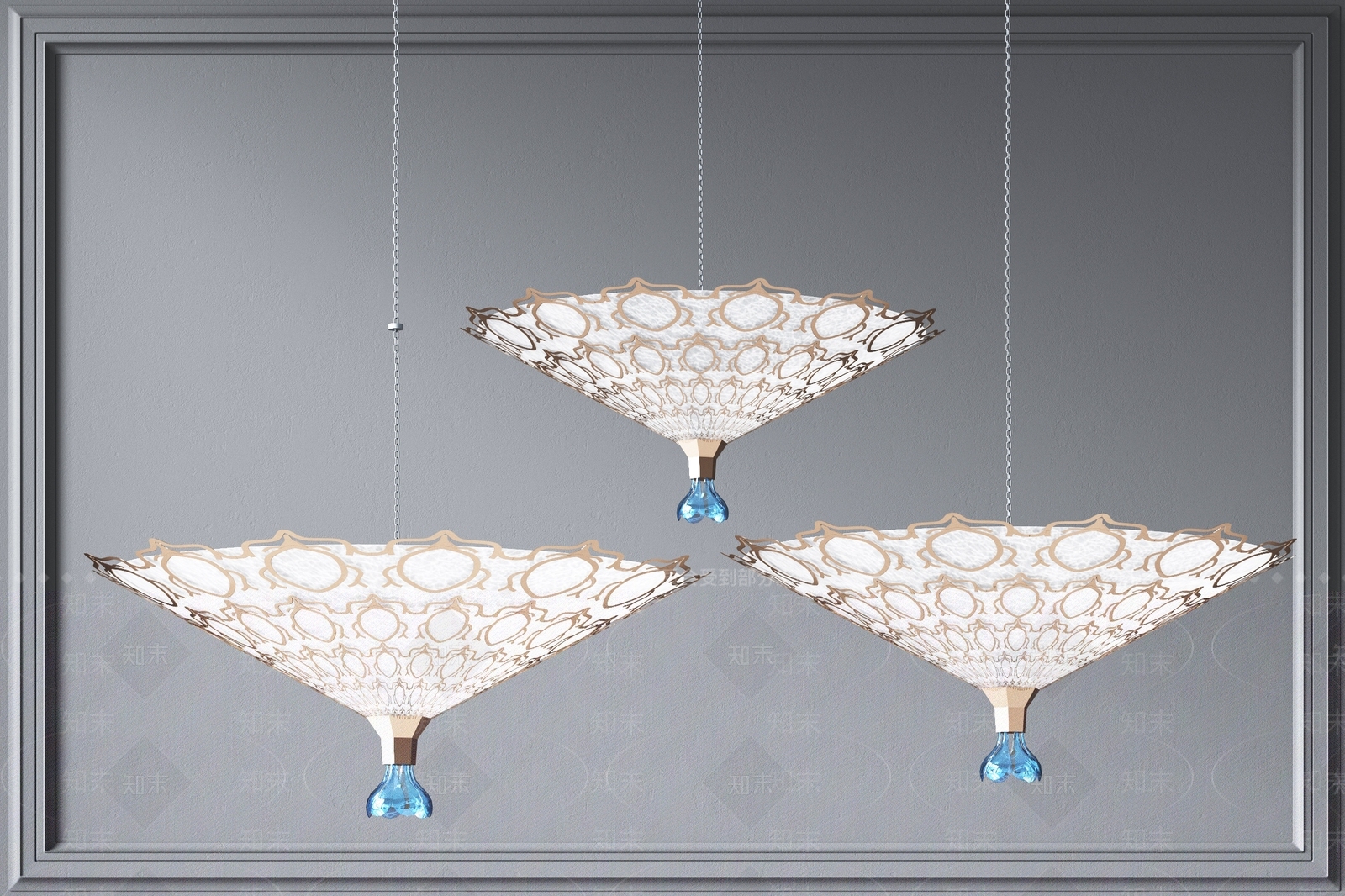 现代创意伞吊灯3D模型下载【ID:1103380246】