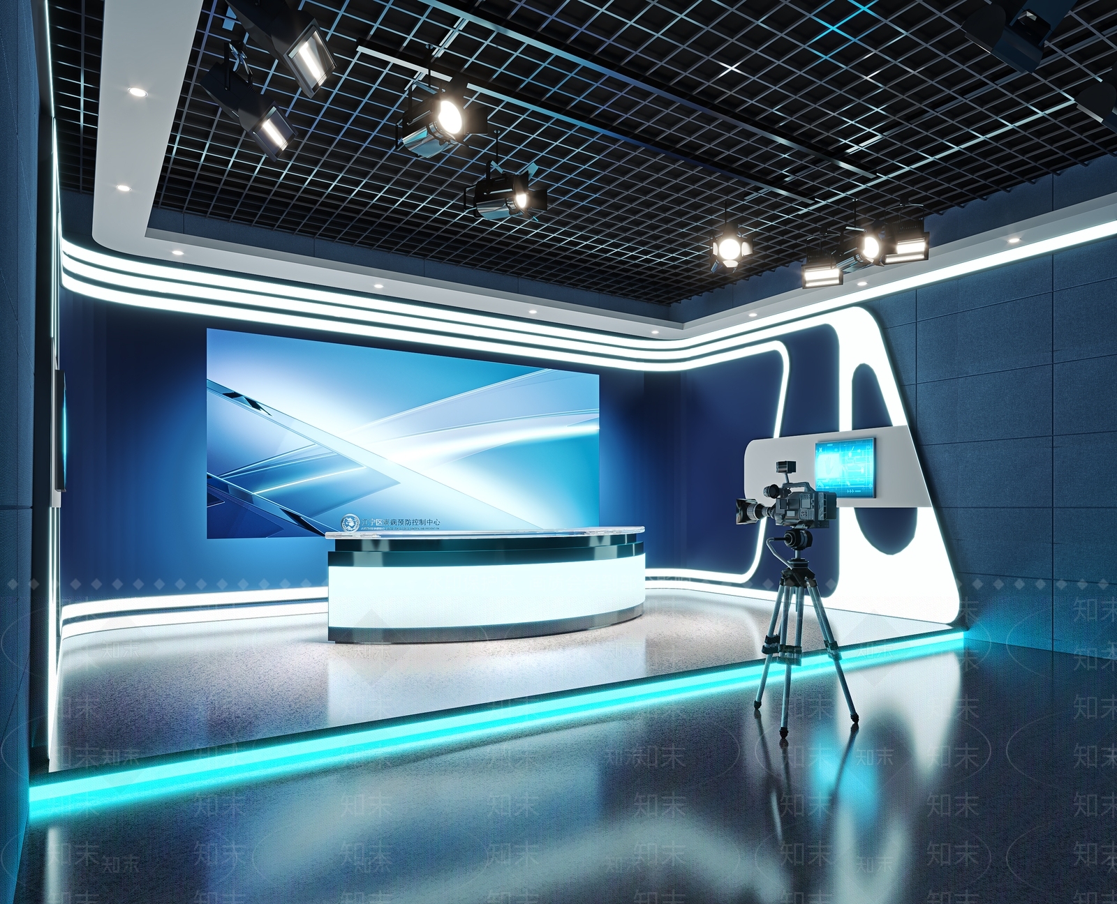 现代直播室3D模型下载【ID:1103396913】