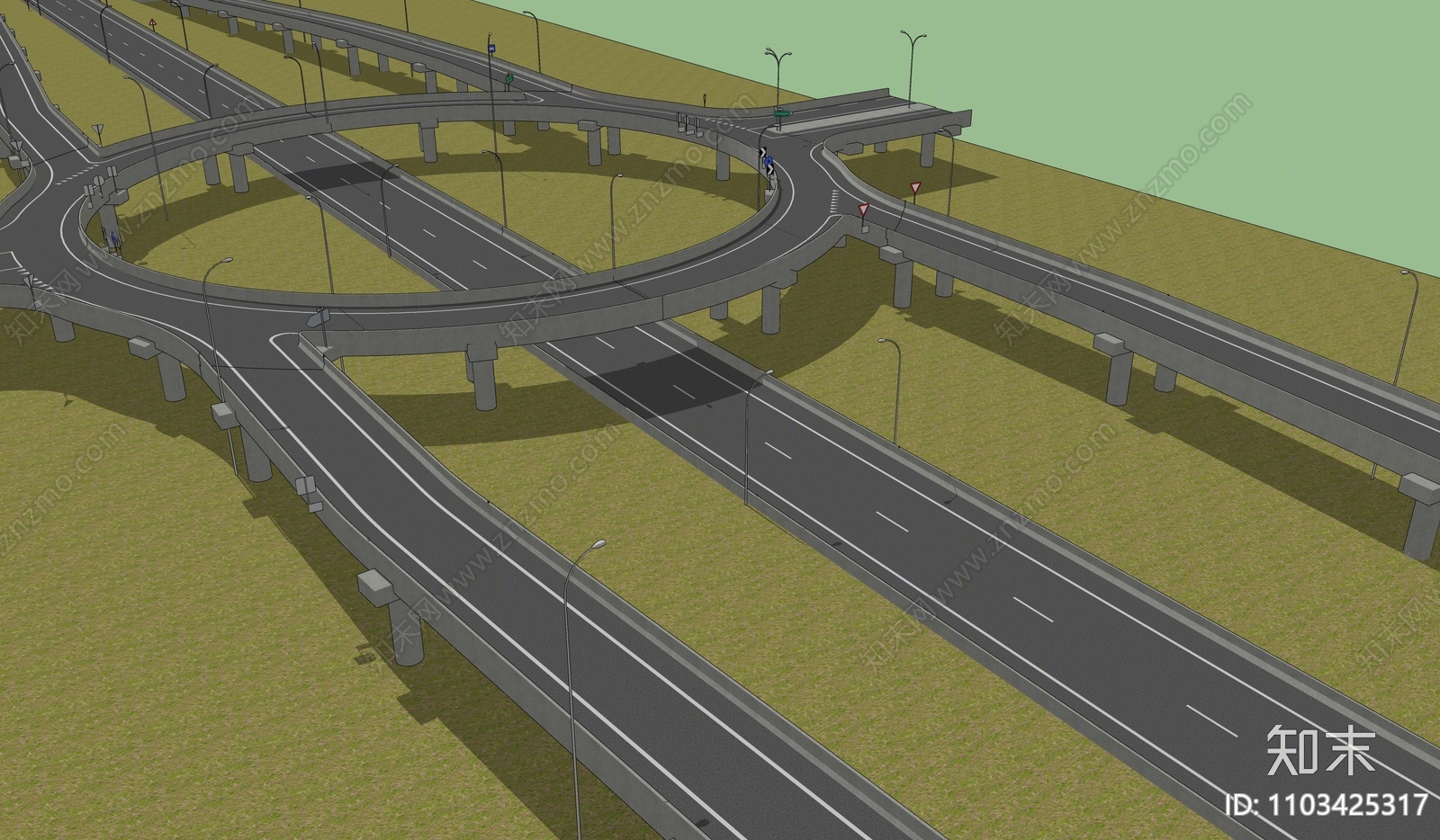 现代道路SU模型下载【ID:1103425317】