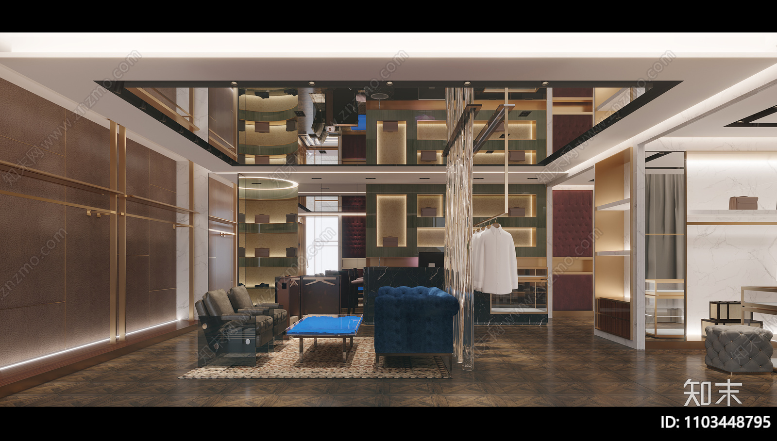 时尚男装店cad施工图下载【ID:1103448795】