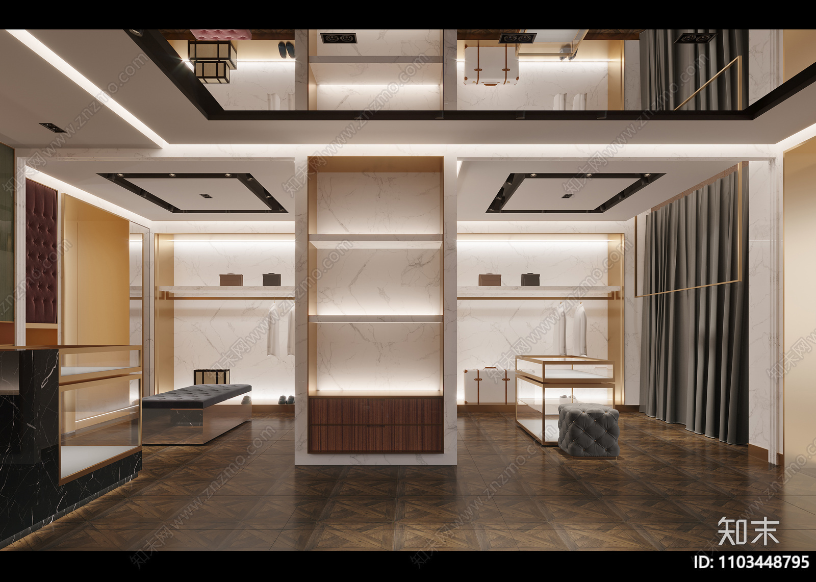 时尚男装店cad施工图下载【ID:1103448795】