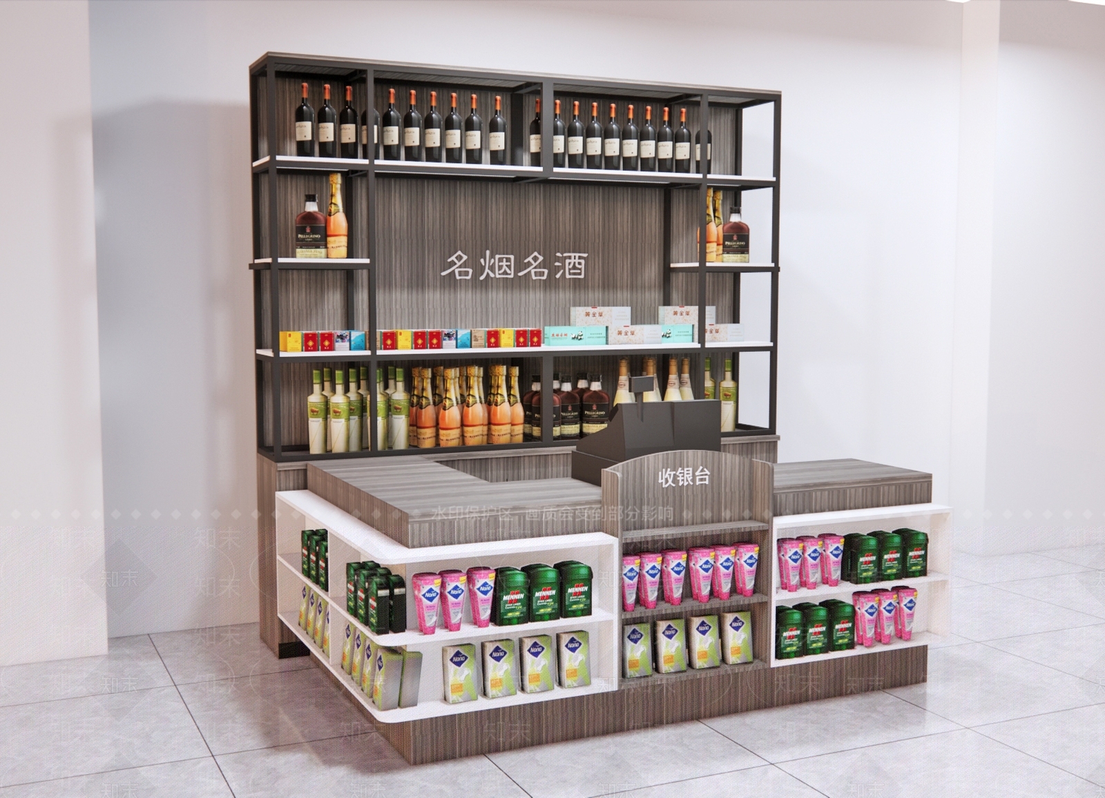 现代货架SU模型下载【ID:1103437793】