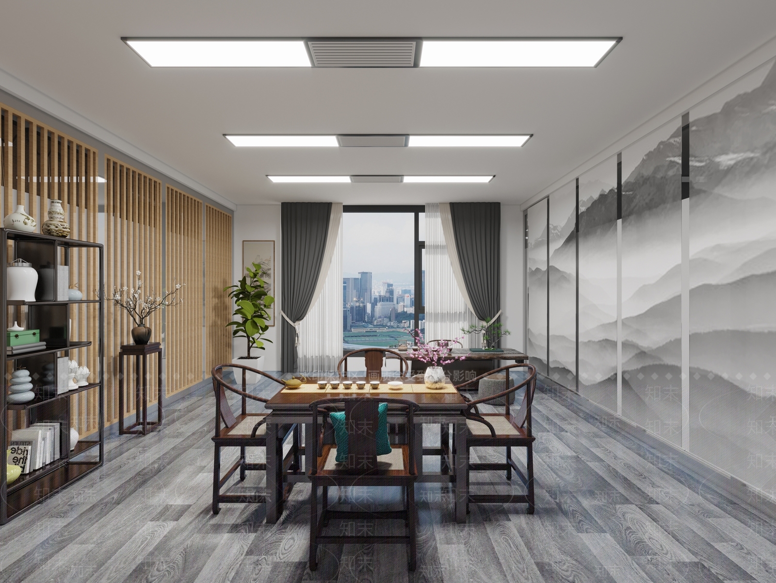 新中式茶水间3D模型下载【ID:1103473299】