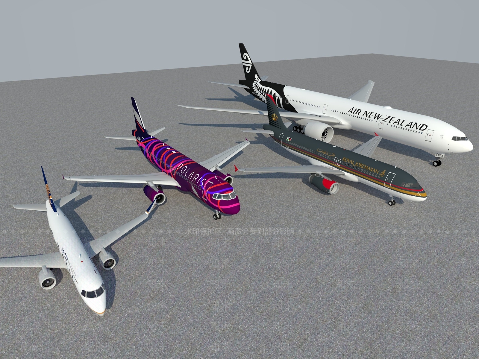 现代航空SU模型下载【ID:1103477768】