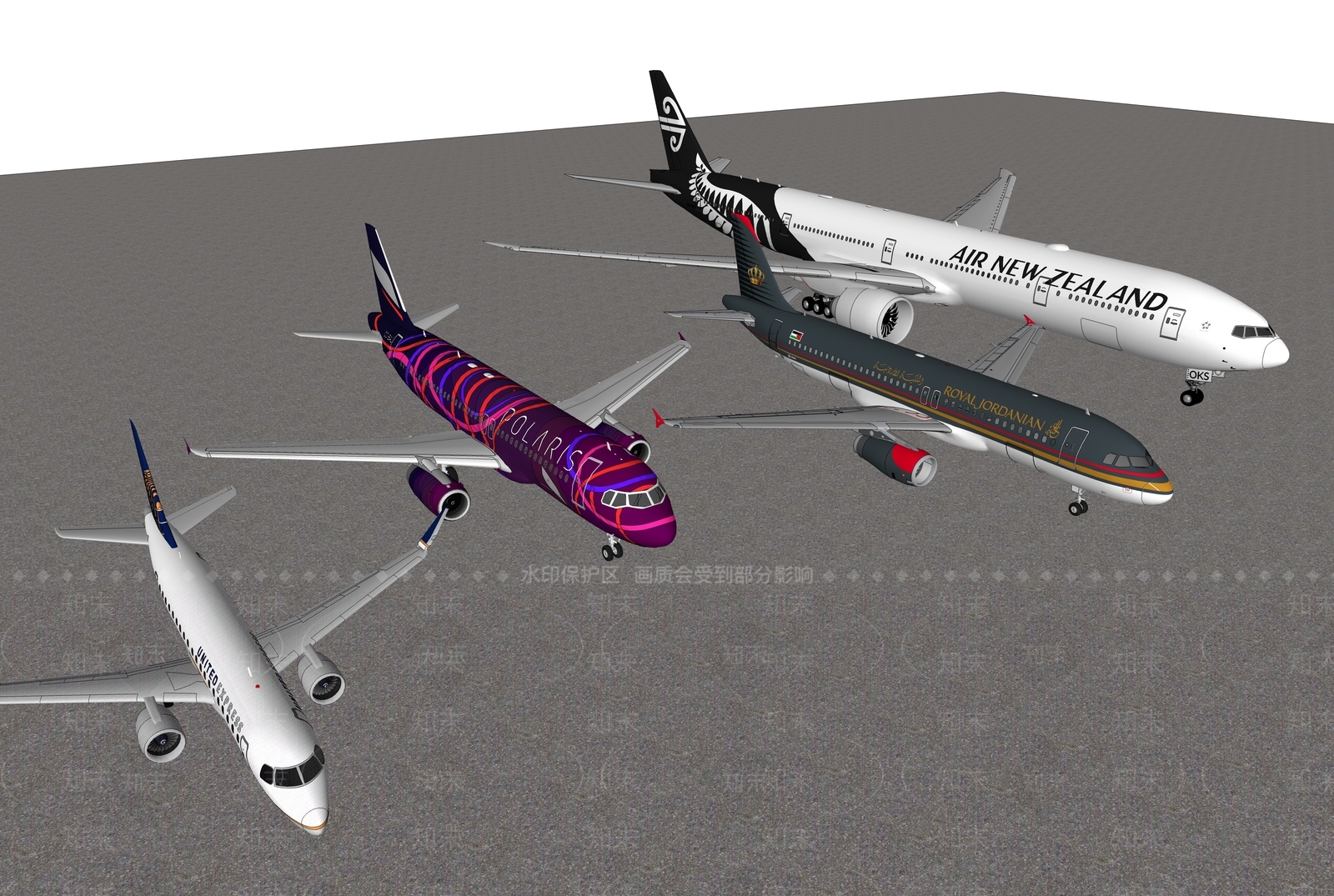 现代航空SU模型下载【ID:1103477768】