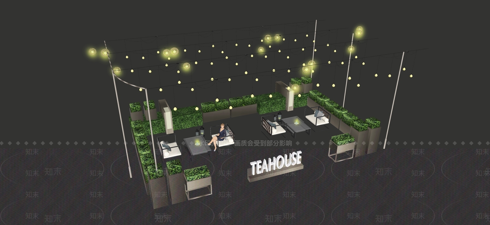 现代商业街外摆SU模型下载【ID:1103583744】