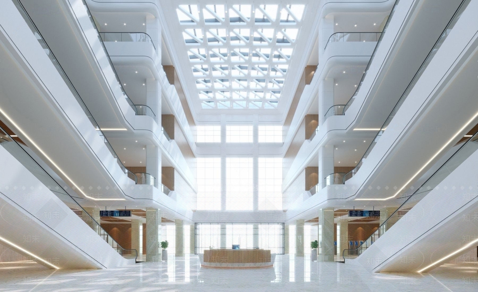 现代医院大厅3d模型下载