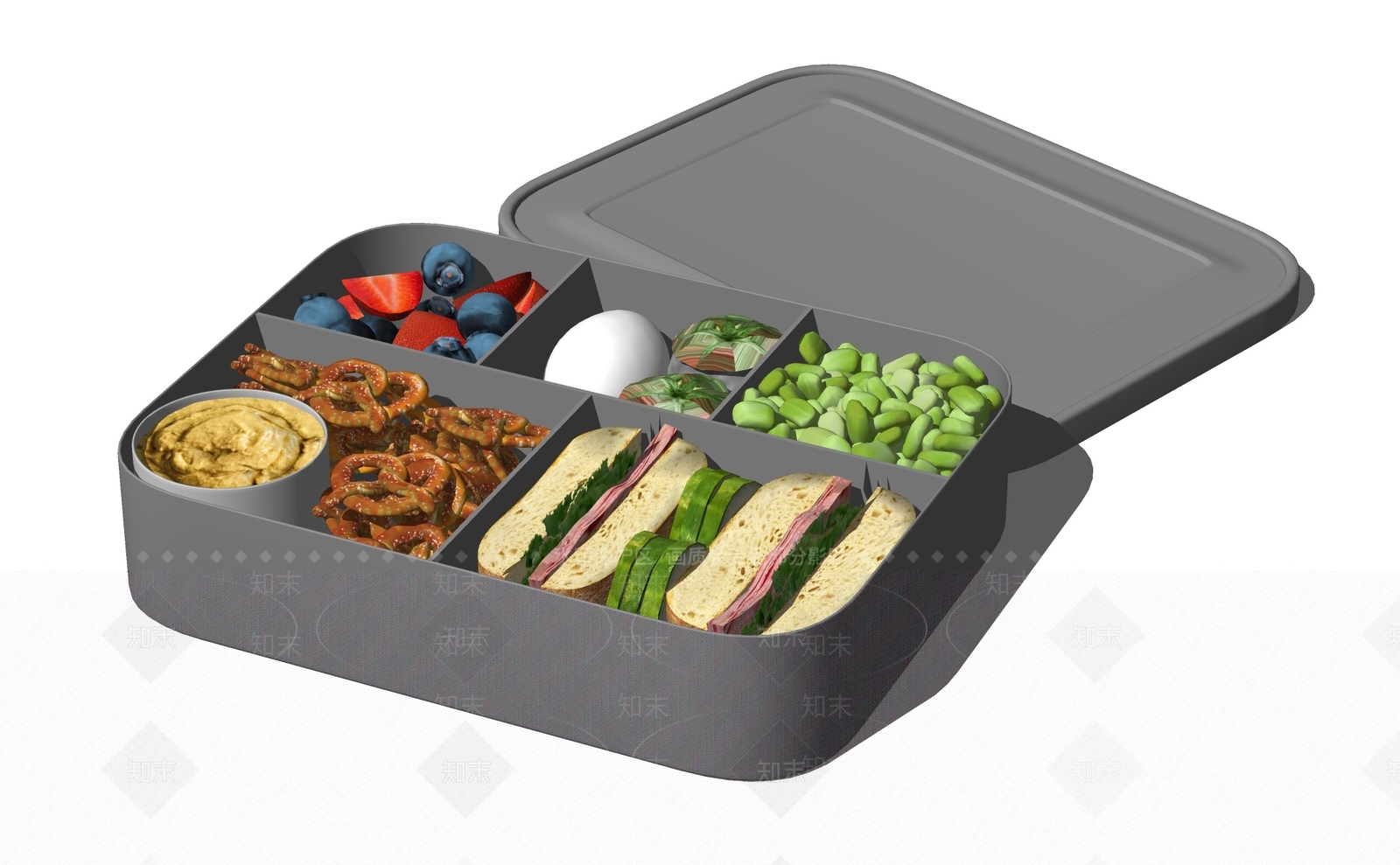 现代食堂餐盘SU模型下载【ID:1103498567】