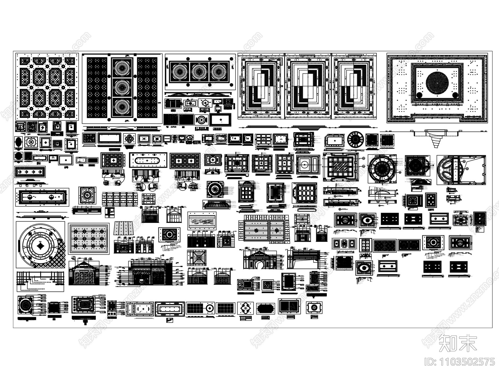 天花吊顶全集施工图下载【ID:1103502575】