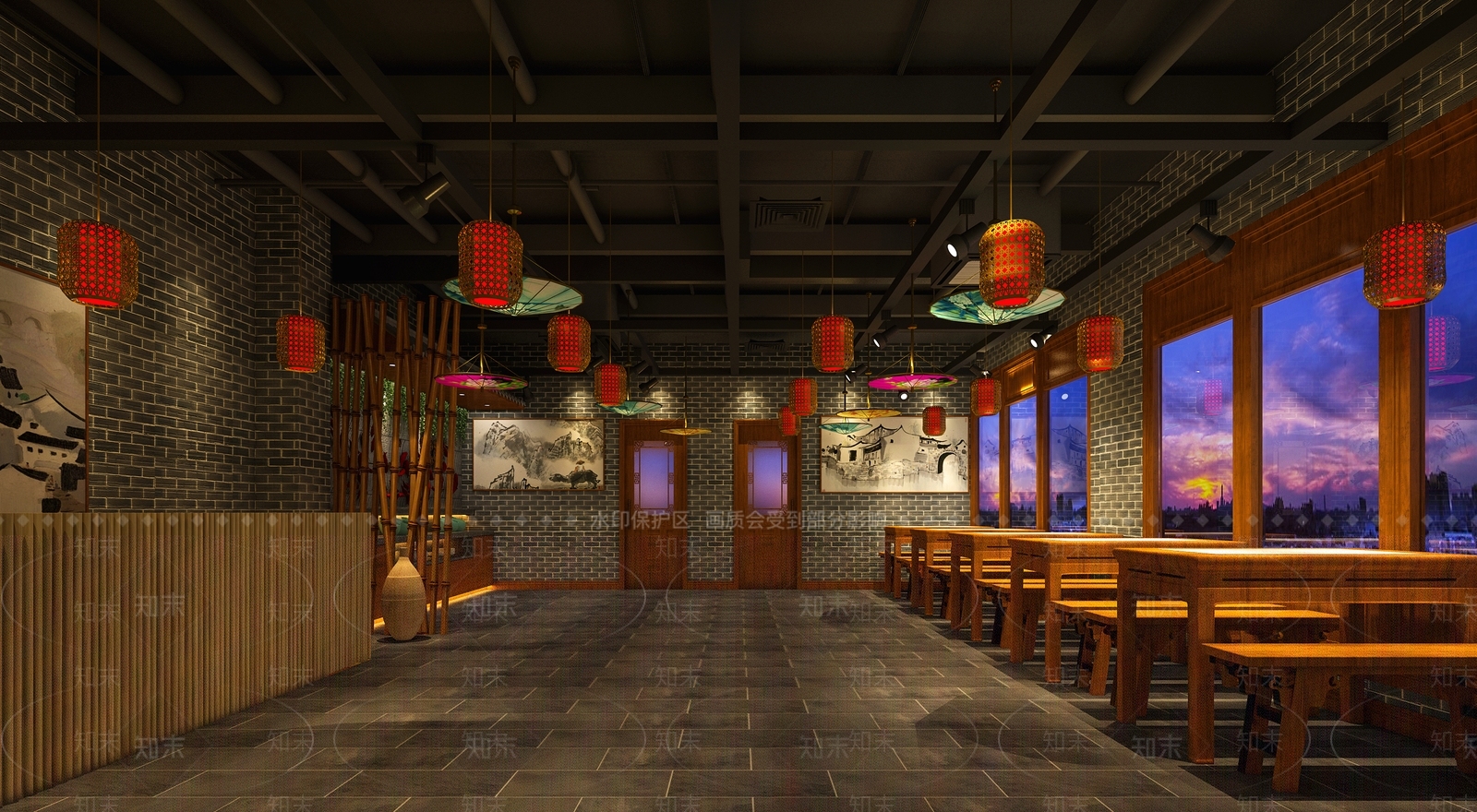 中式火锅店3D模型下载【ID:1103504348】