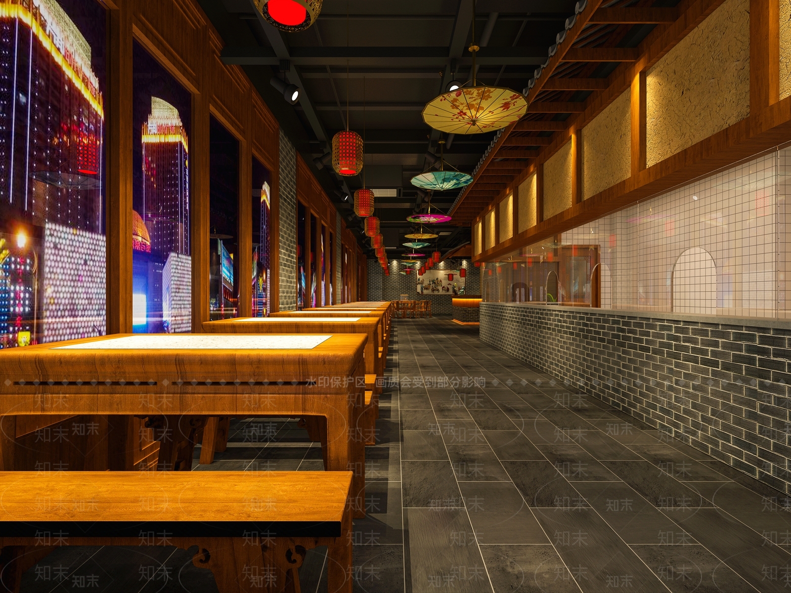 中式火锅店3D模型下载【ID:1103504348】