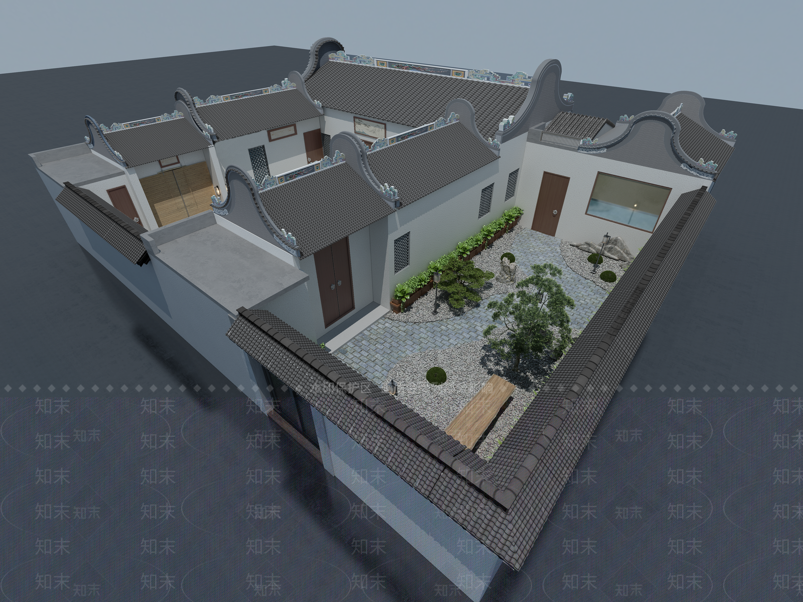 中式祠堂3D模型下载【ID:1103506542】