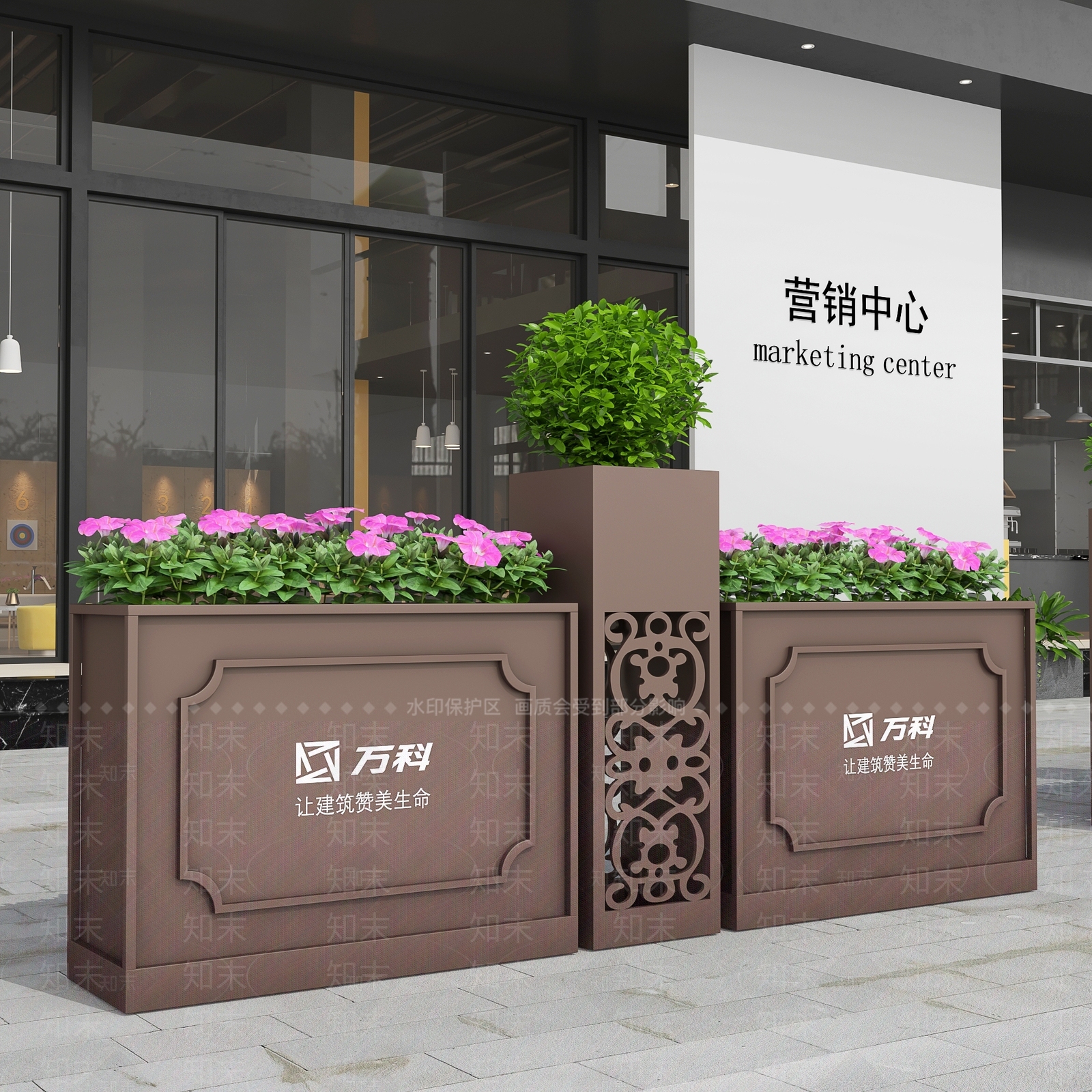 现代花箱3D模型下载【ID:1103511213】