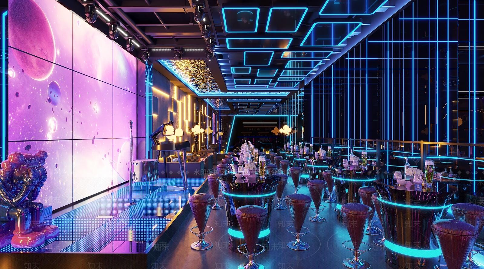 现代科技酒吧3D模型下载【ID:1103535806】