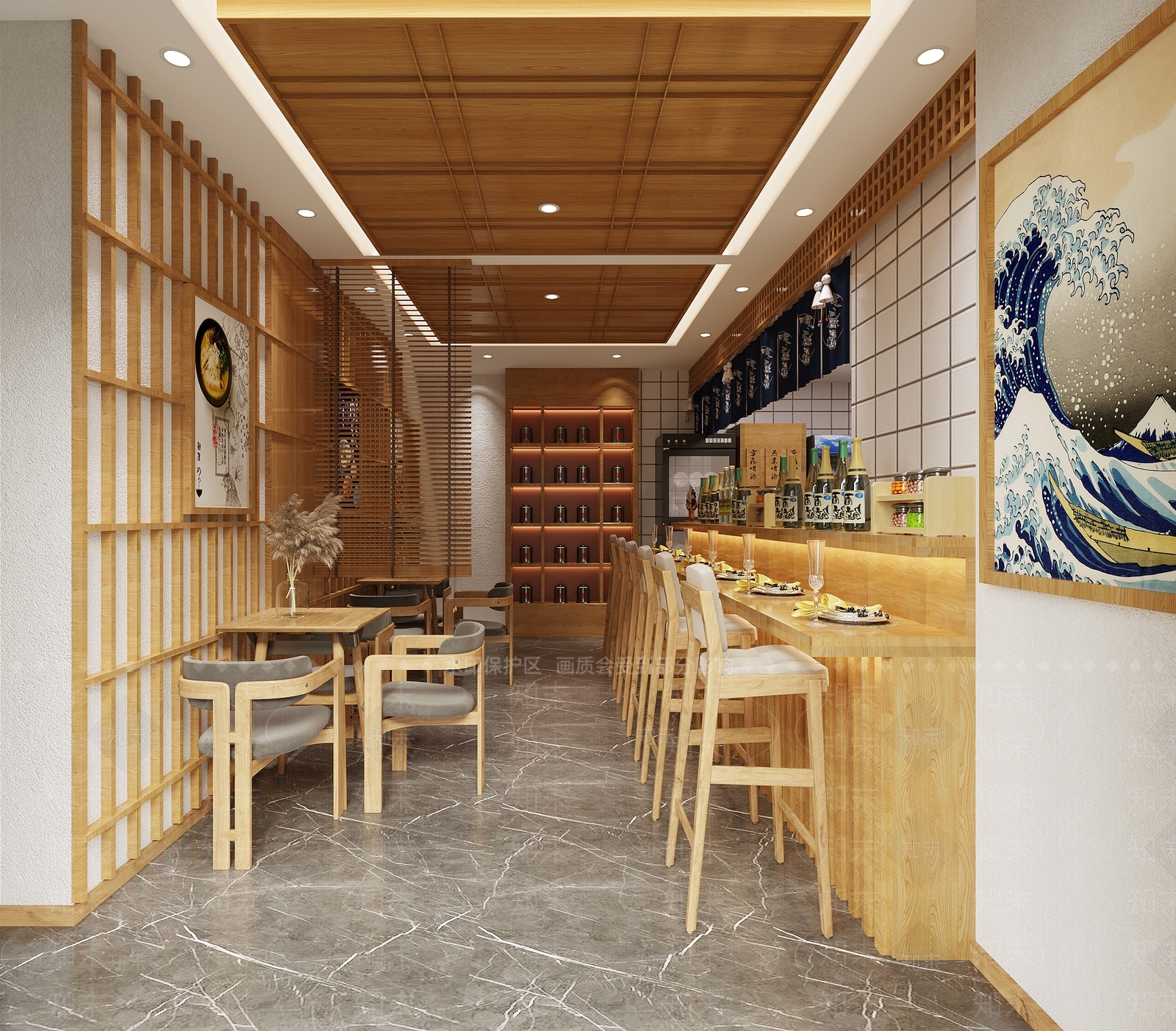 日式寿司店3D模型下载【ID:1103537616】