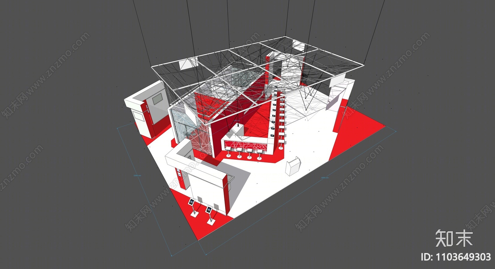 现代商业展位SU模型下载【ID:1103649303】