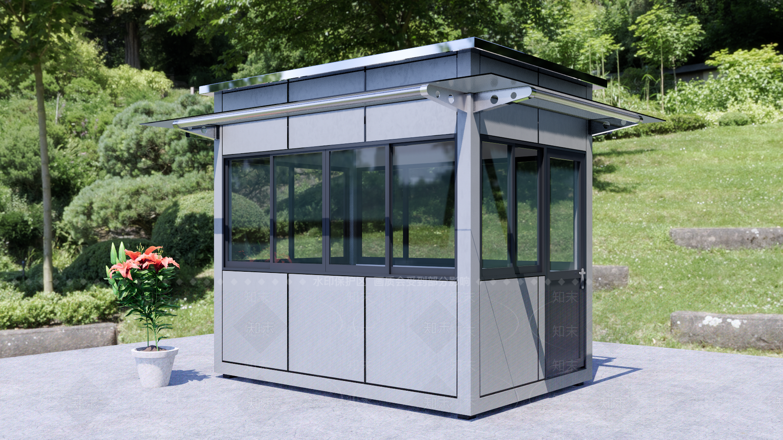 现代小公建SU模型草图