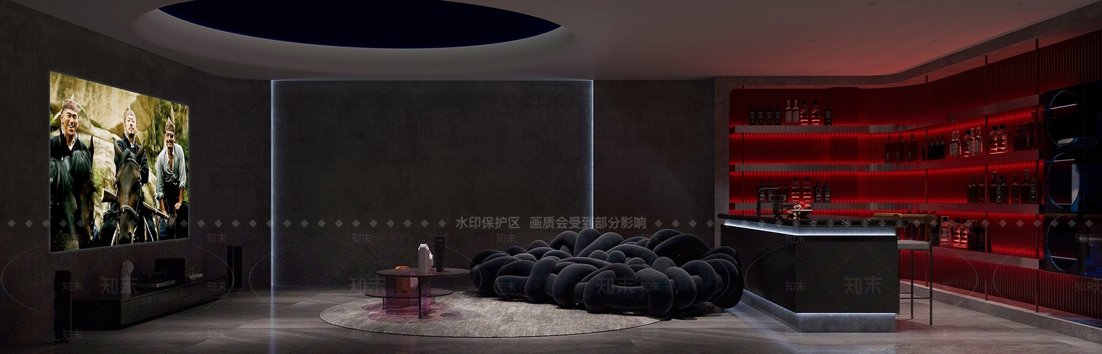 现代家居影音室3D模型下载【ID:1103543043】