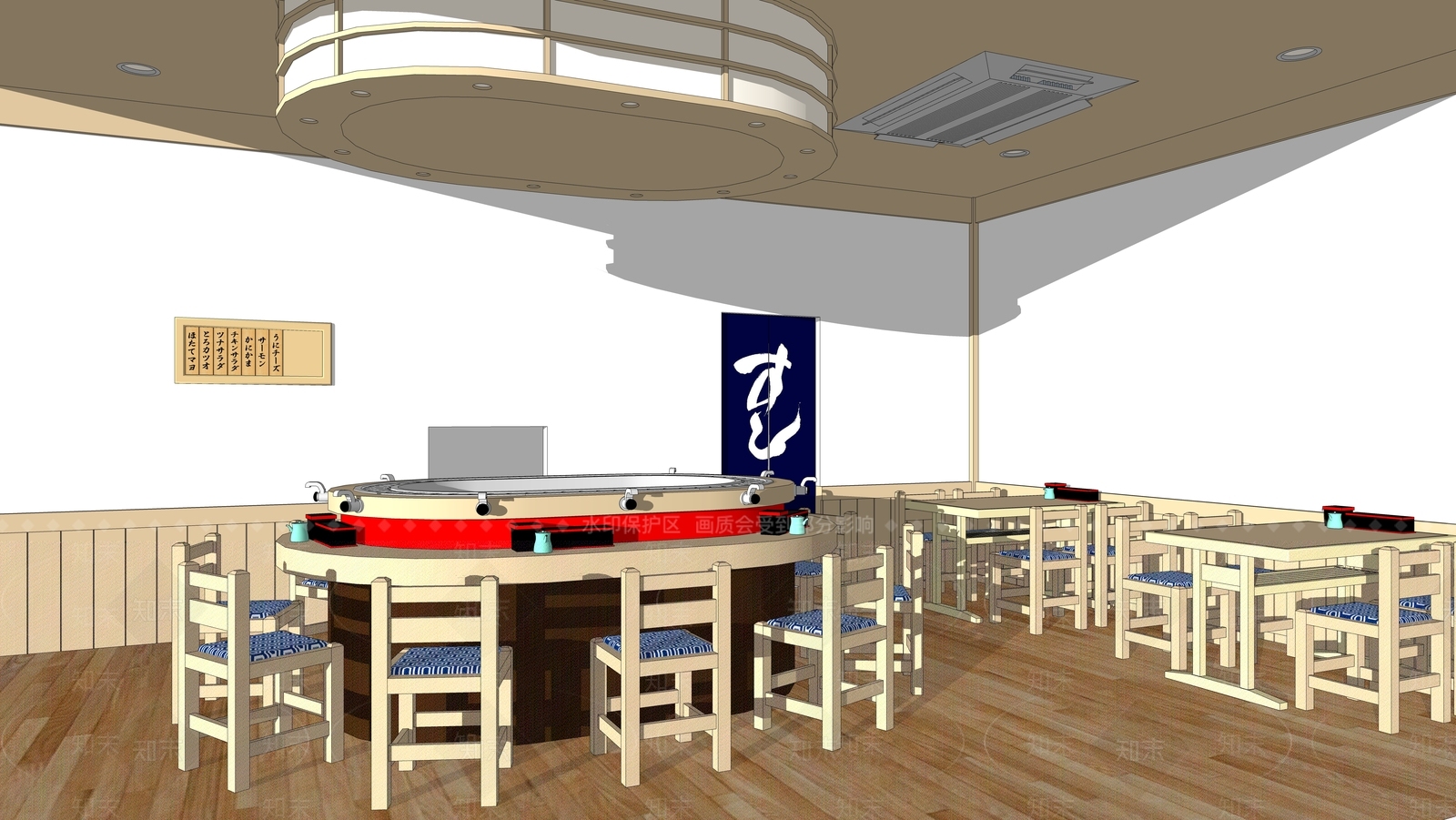 现代日韩料理店SU模型下载【ID:1103716568】