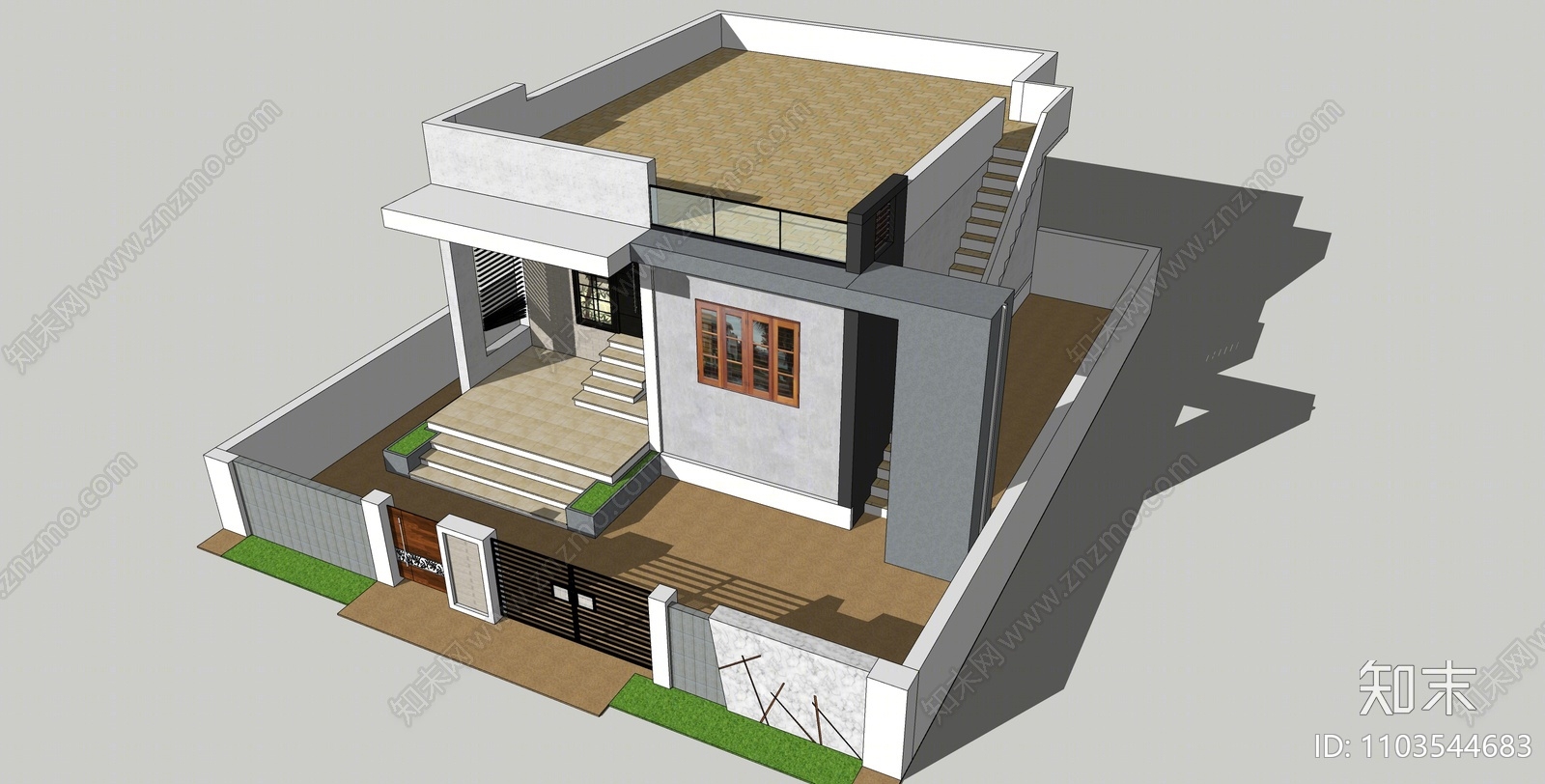 现代乡村民房SU模型下载【ID:1103544683】