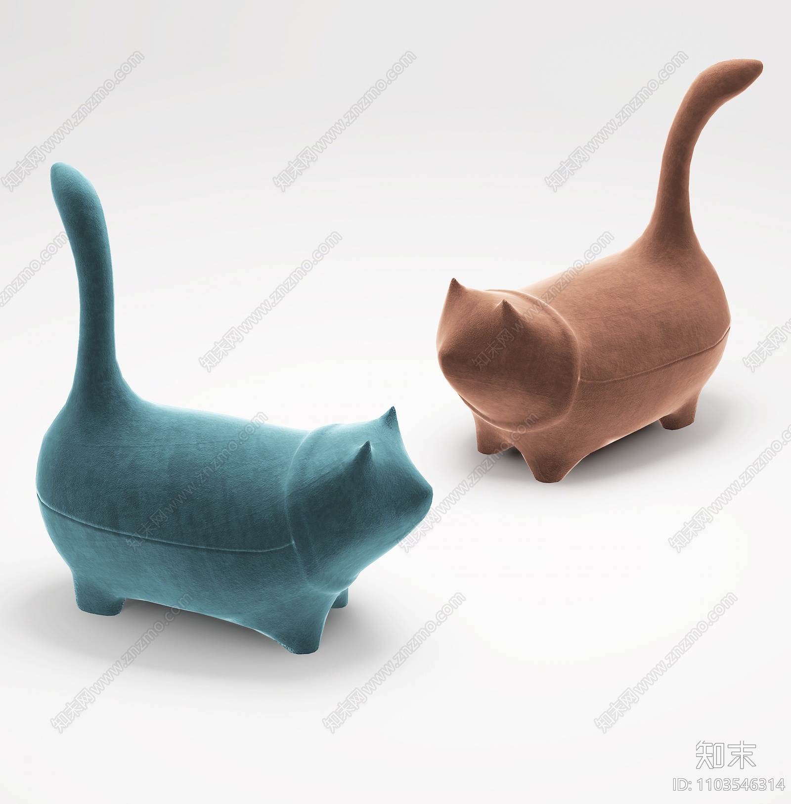 现代小猫咪儿童玩具座椅3D模型下载【ID:1103546314】