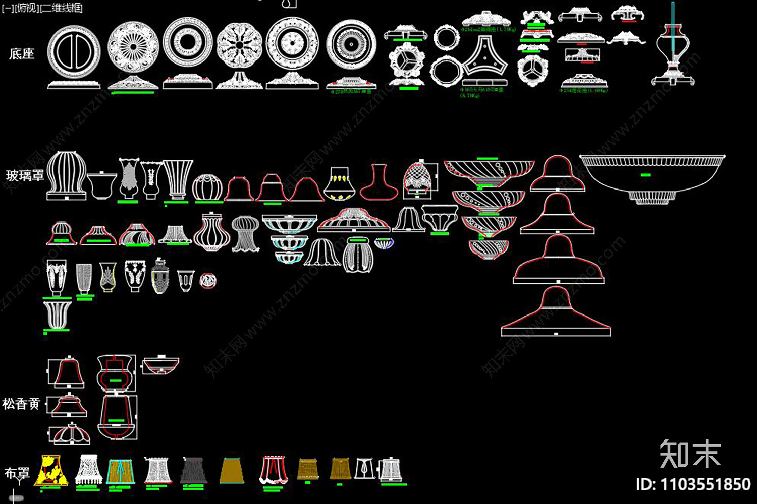 灯饰葵花宝典蜡烛灯CAD施工图下载【ID:1103551850】