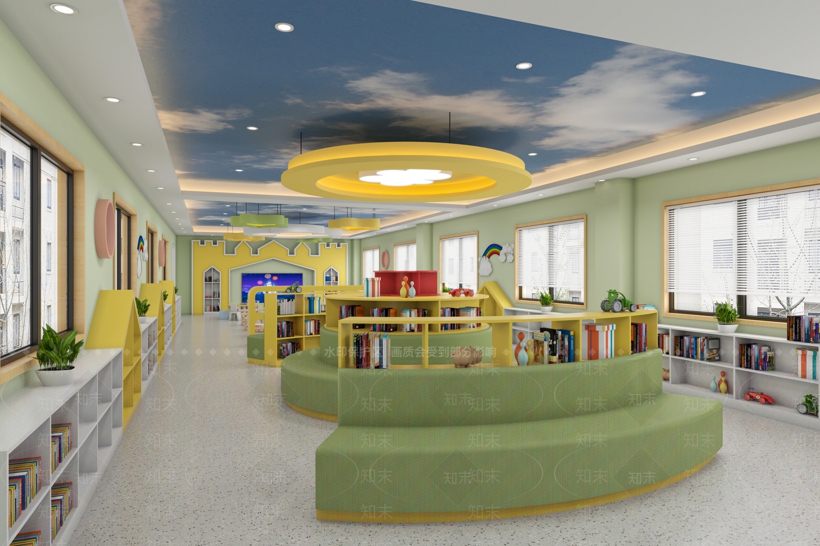 现代图书馆3D模型下载【ID:1103567116】
