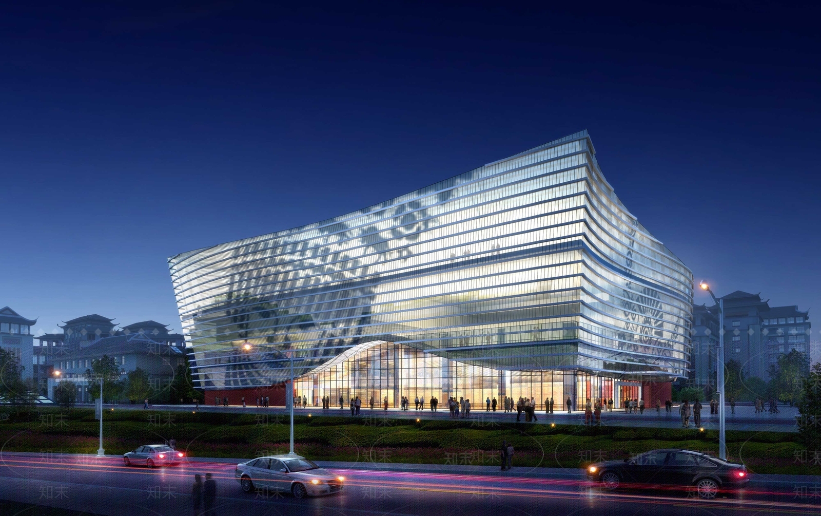 中式名族体育馆设计SU模型下载【ID:1103571009】