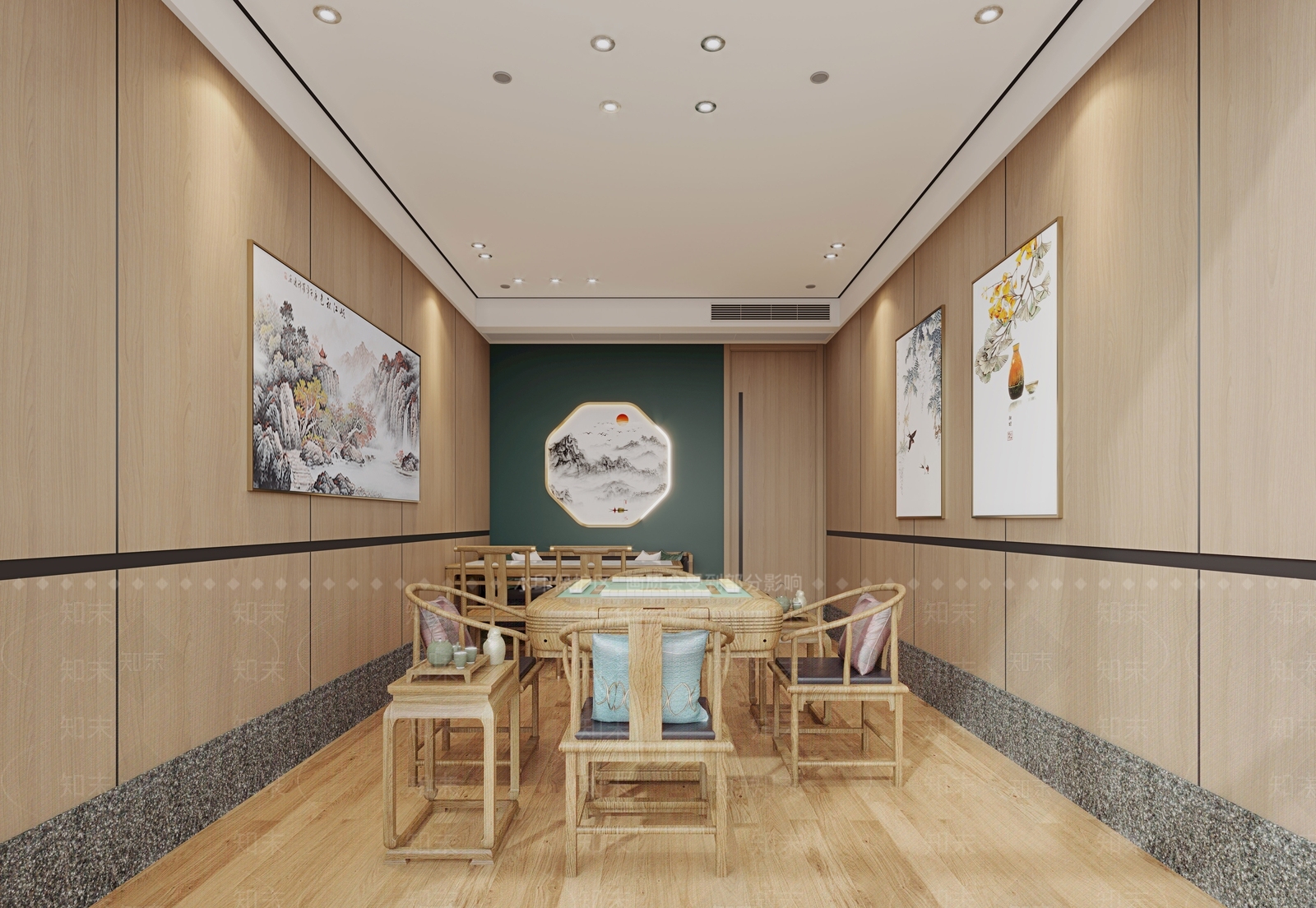 新中式棋牌室3D模型下载【ID:1103573237】