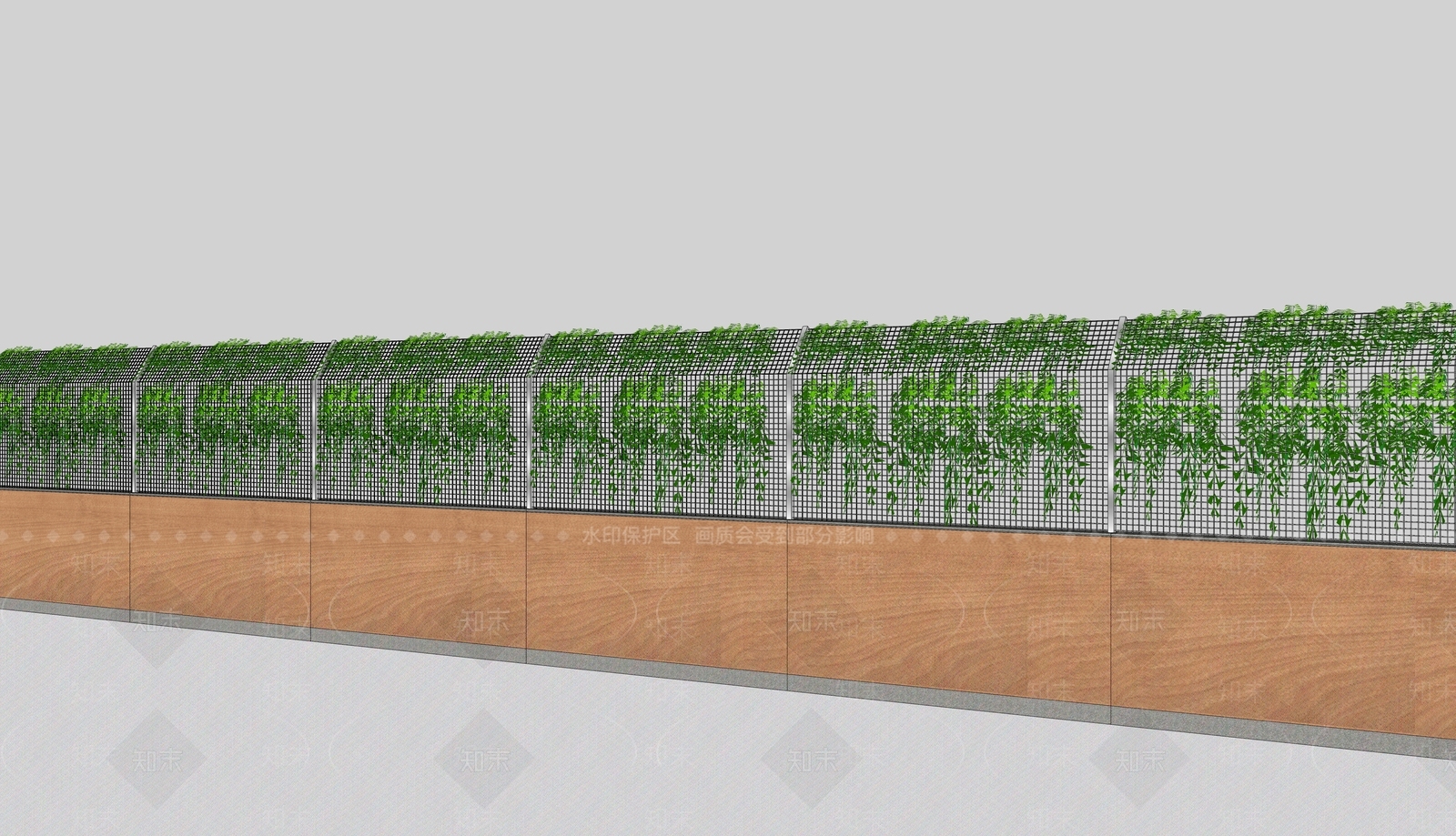 现代绿植墙SU模型下载【ID:1103576635】