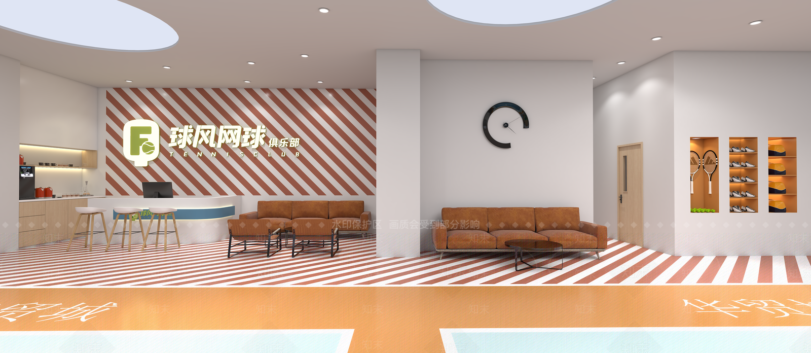 现代儿童网球室SU模型下载【ID:1103578130】