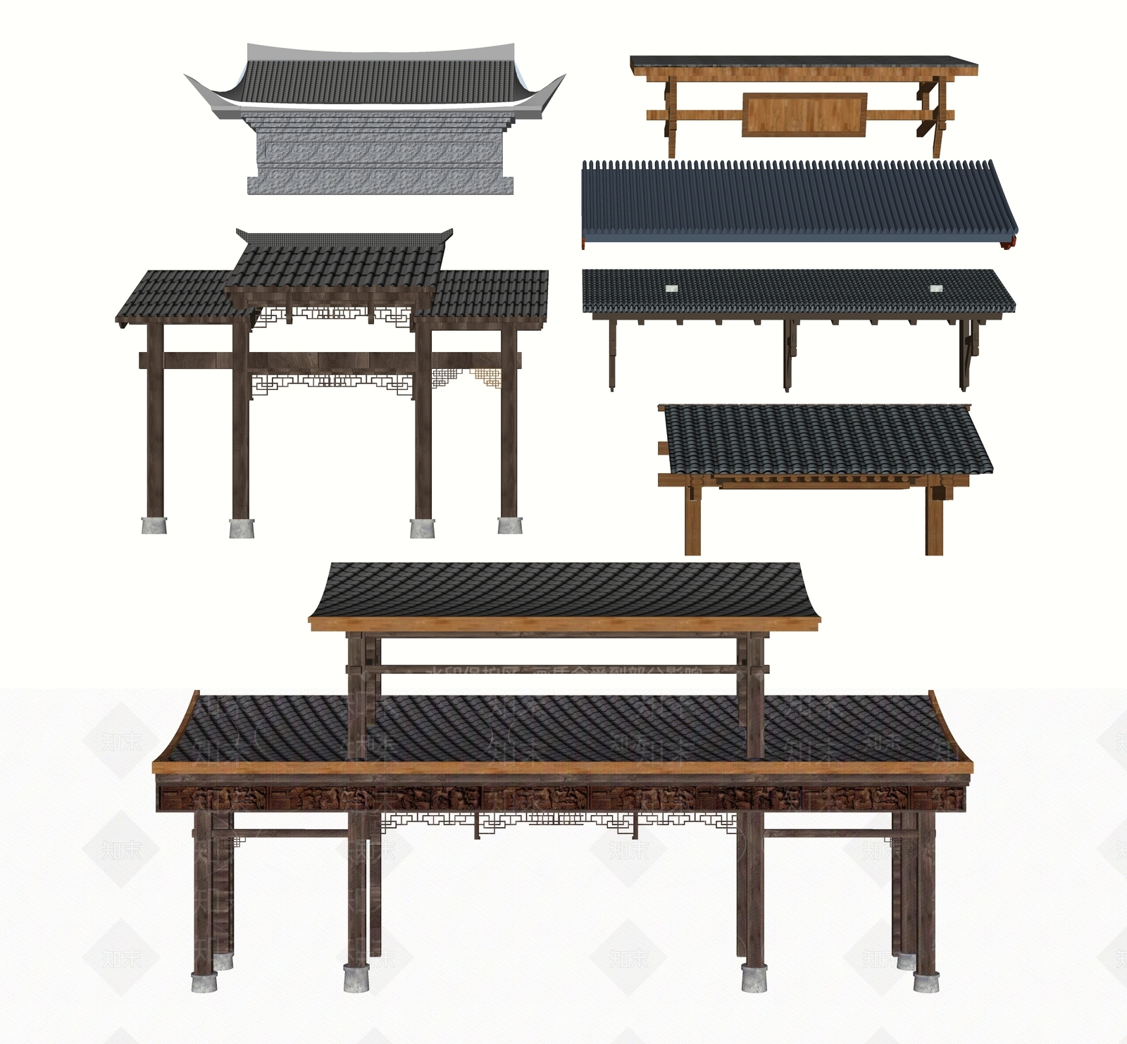 中式牌坊牌楼SU模型下载【ID:1103580602】