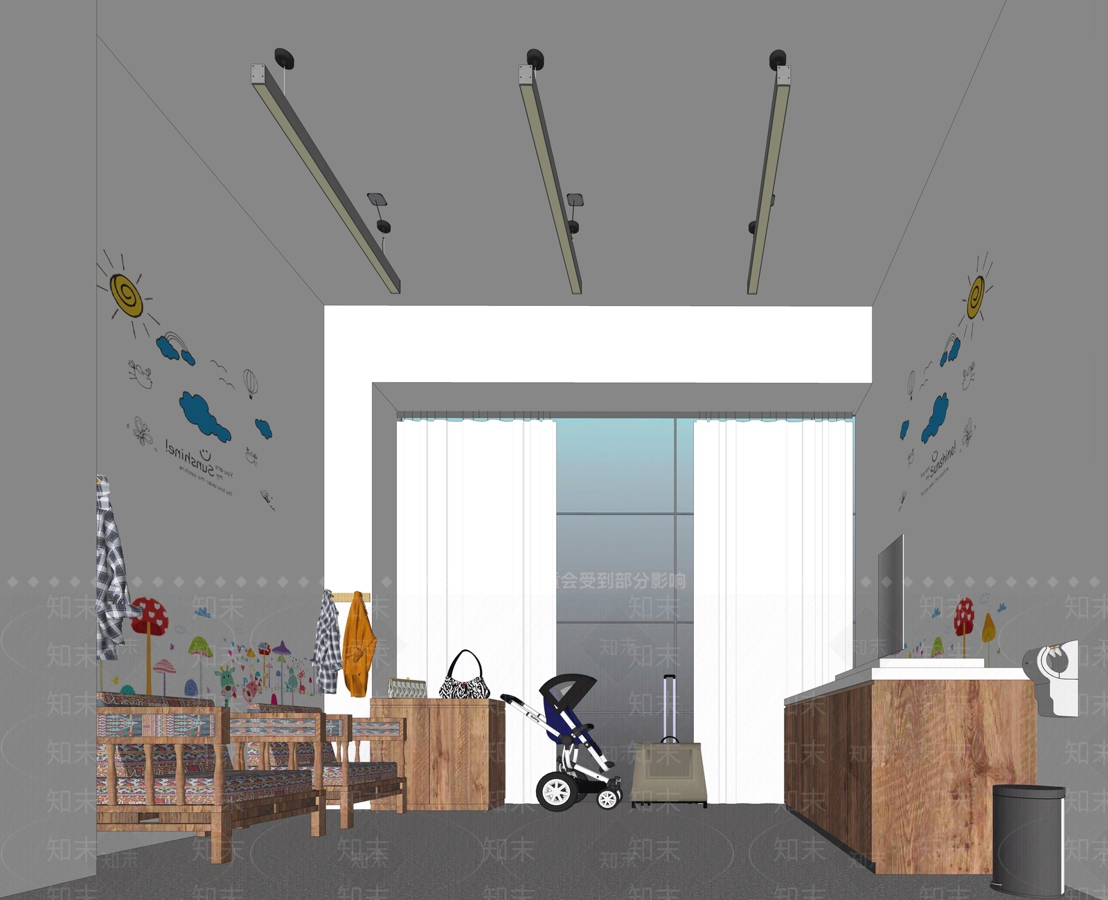 新中式烟酒店SU模型下载【ID:1103581841】